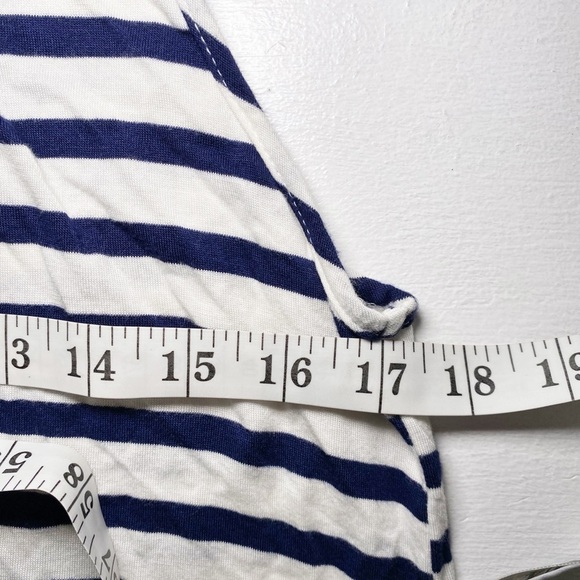 Everly Navy and White Striped Women's Tank Top with Tassels - Picture 10 of 12